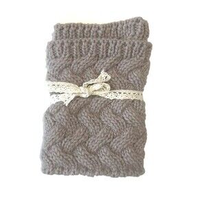 NEW Boot Cuff  Tan Winter Warm Short Boot Cable Knit Legging